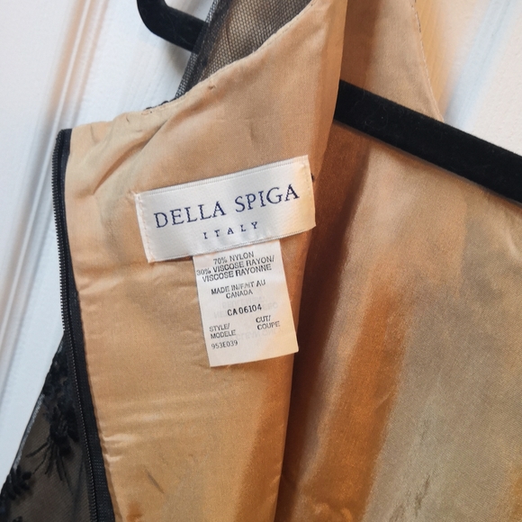Della Spiga Italy Black Lace Dress, sz 12 - Picture 4 of 9